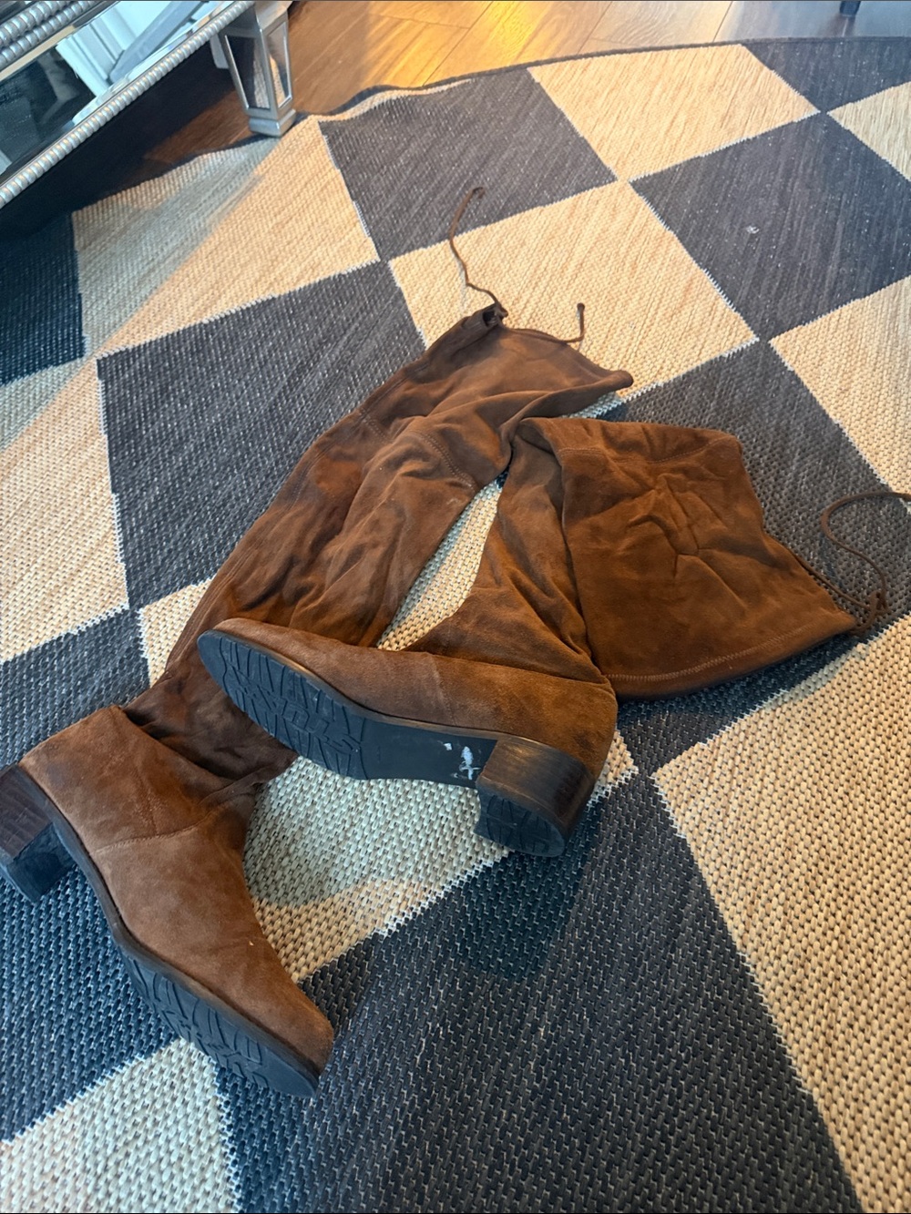 Stuart Weitzman Over-the-Knee Suede Boots in Brown